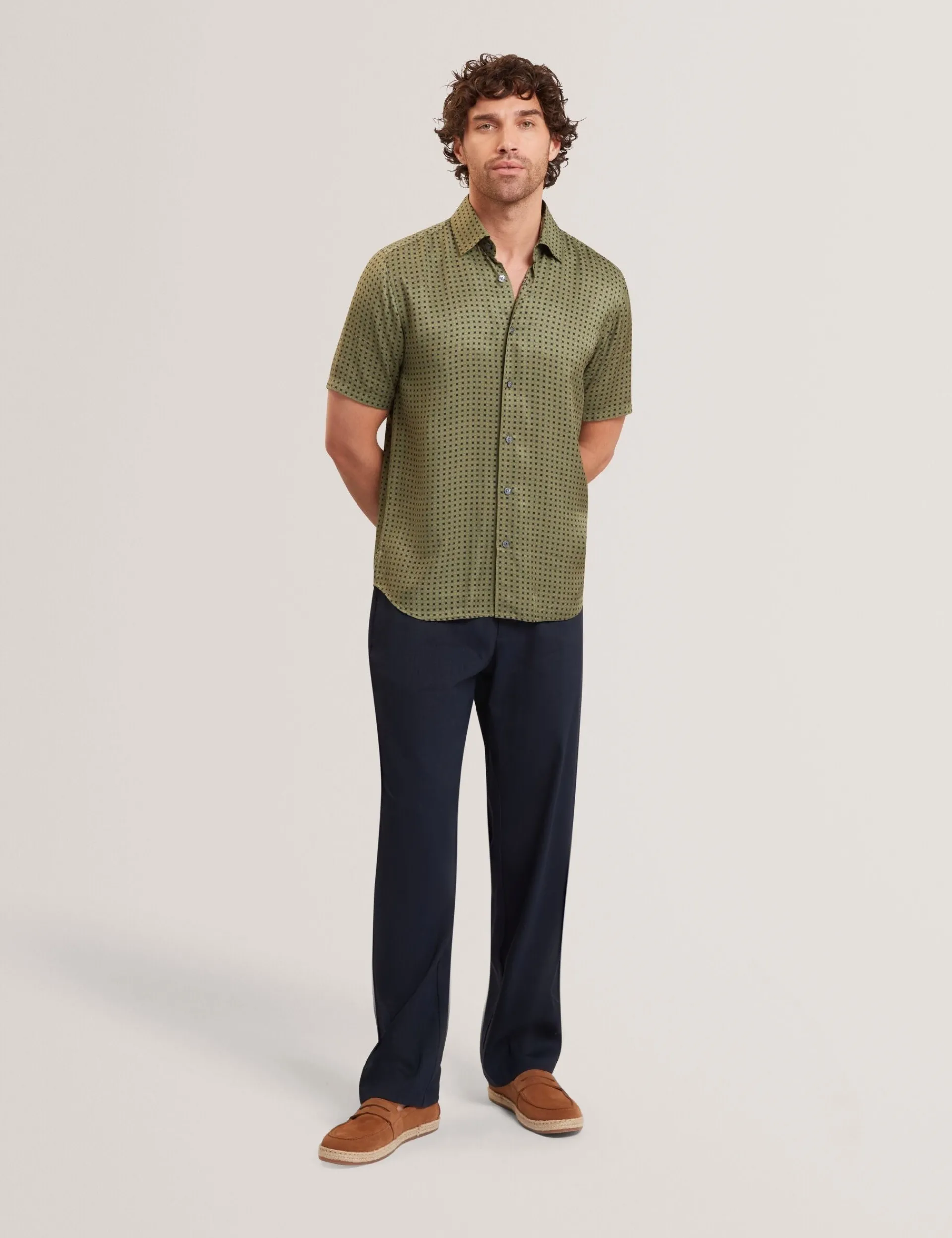 New Lobster Limited Breezy Blues Bearbeiten|Hosen & Chinos<Lässige Hose aus Leinenmischgewebe mit Gummizug