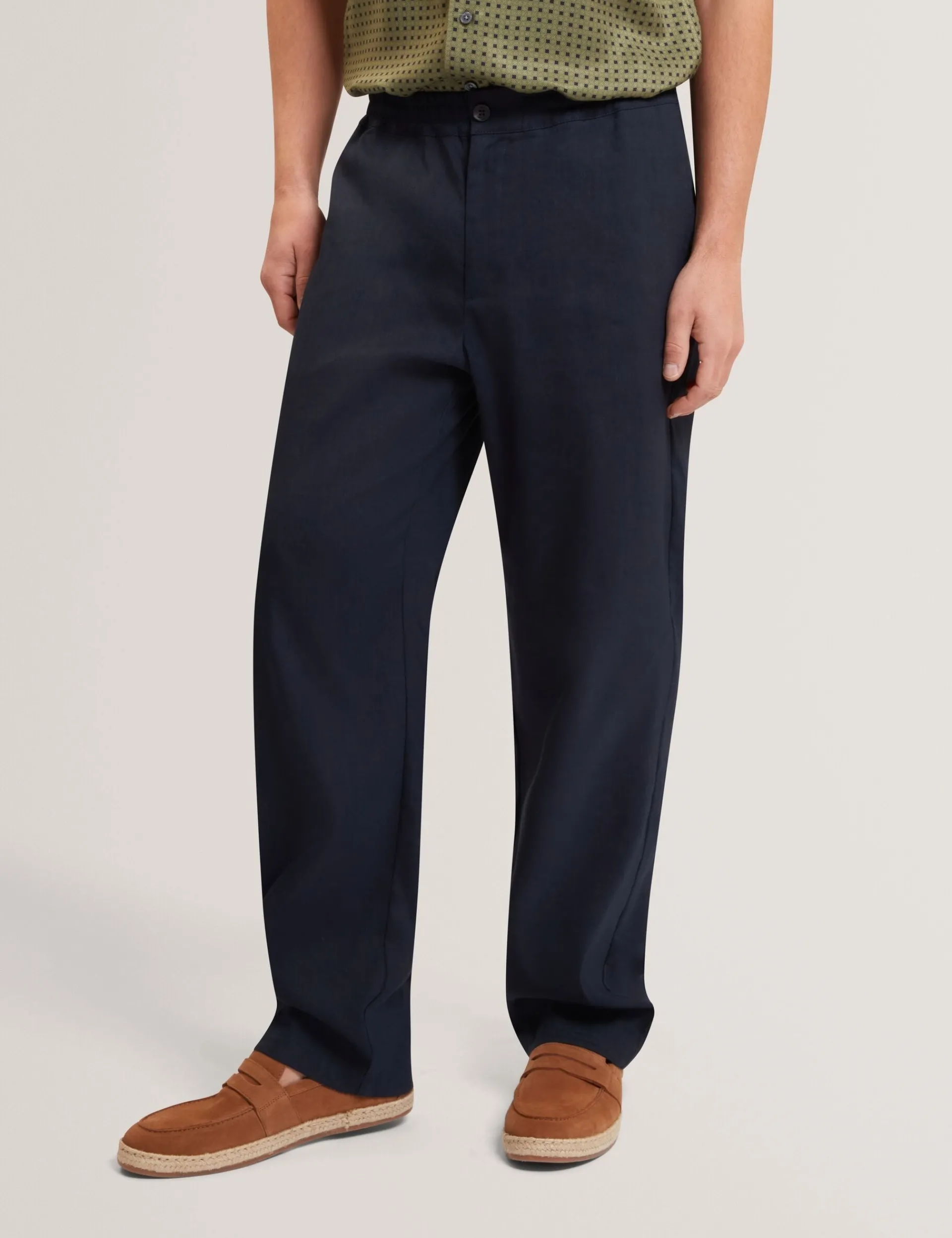 New Lobster Limited Breezy Blues Bearbeiten|Hosen & Chinos<Lässige Hose aus Leinenmischgewebe mit Gummizug