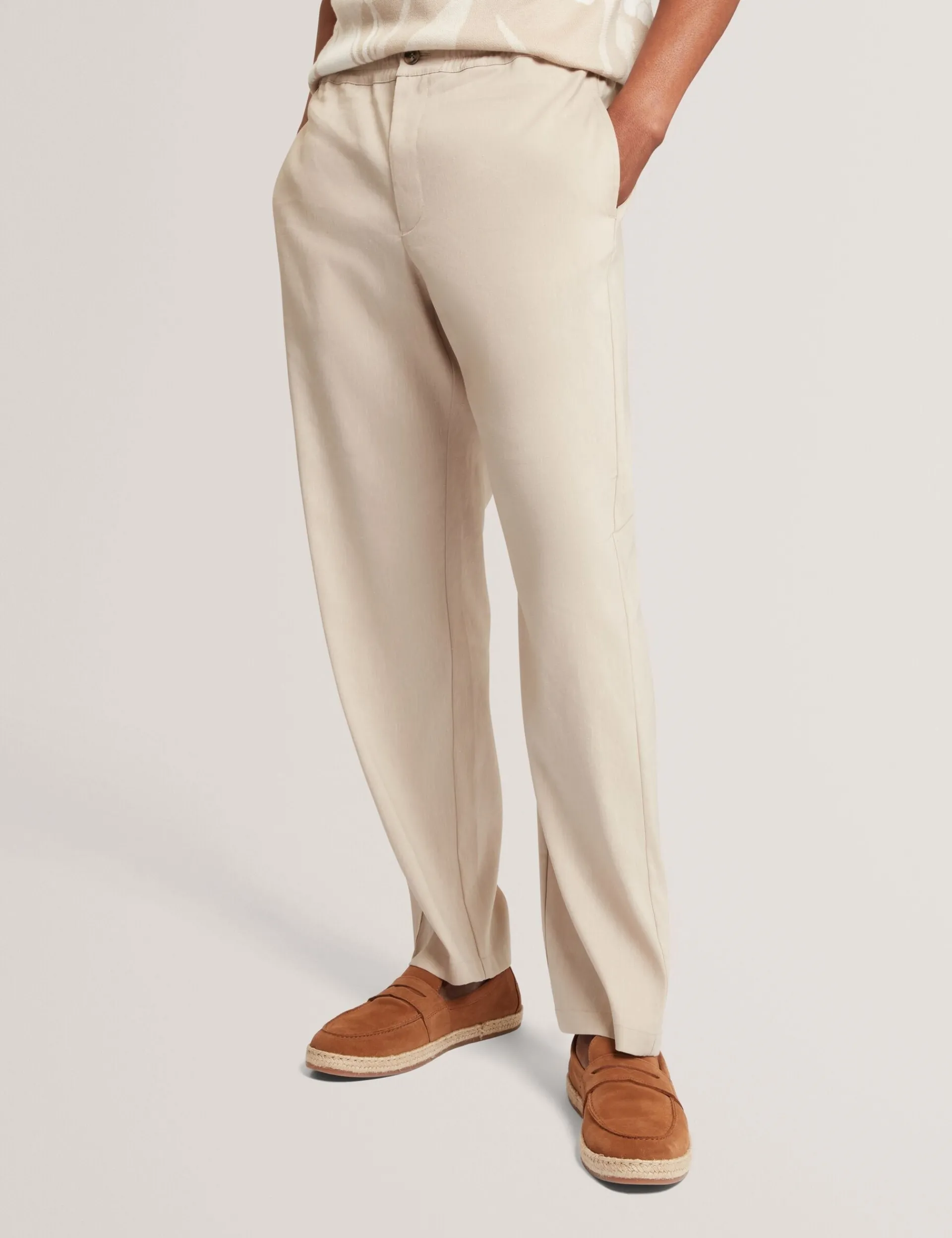 New Lobster Limited Breezy Blues Bearbeiten|Hosen & Chinos<Lässige Hose aus Leinenmischgewebe mit Gummizug