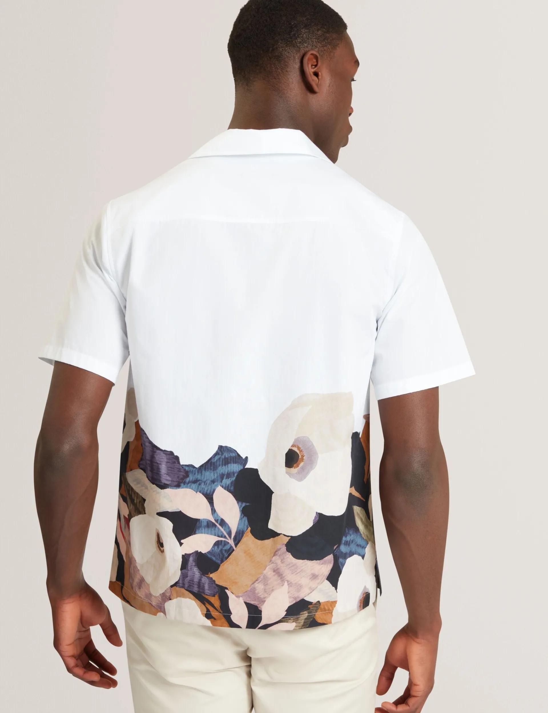 New Lobster Limited Breezy Blues Bearbeiten|Shirts<Lässiges Baumwollhemd mit bedrucktem Saum für den Resort-Bereich