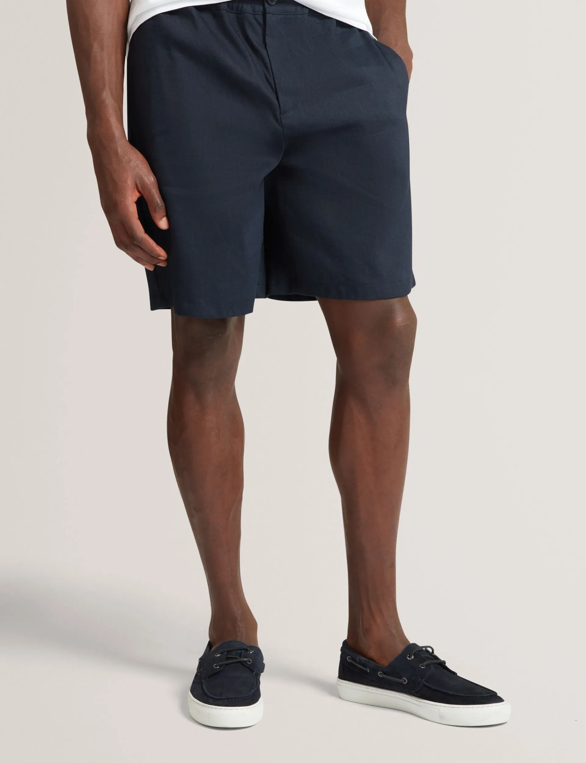 New Lobster Limited Breezy Blues Bearbeiten|Shorts<Lässige Shorts aus Leinenmischgewebe mit elastischem Bund