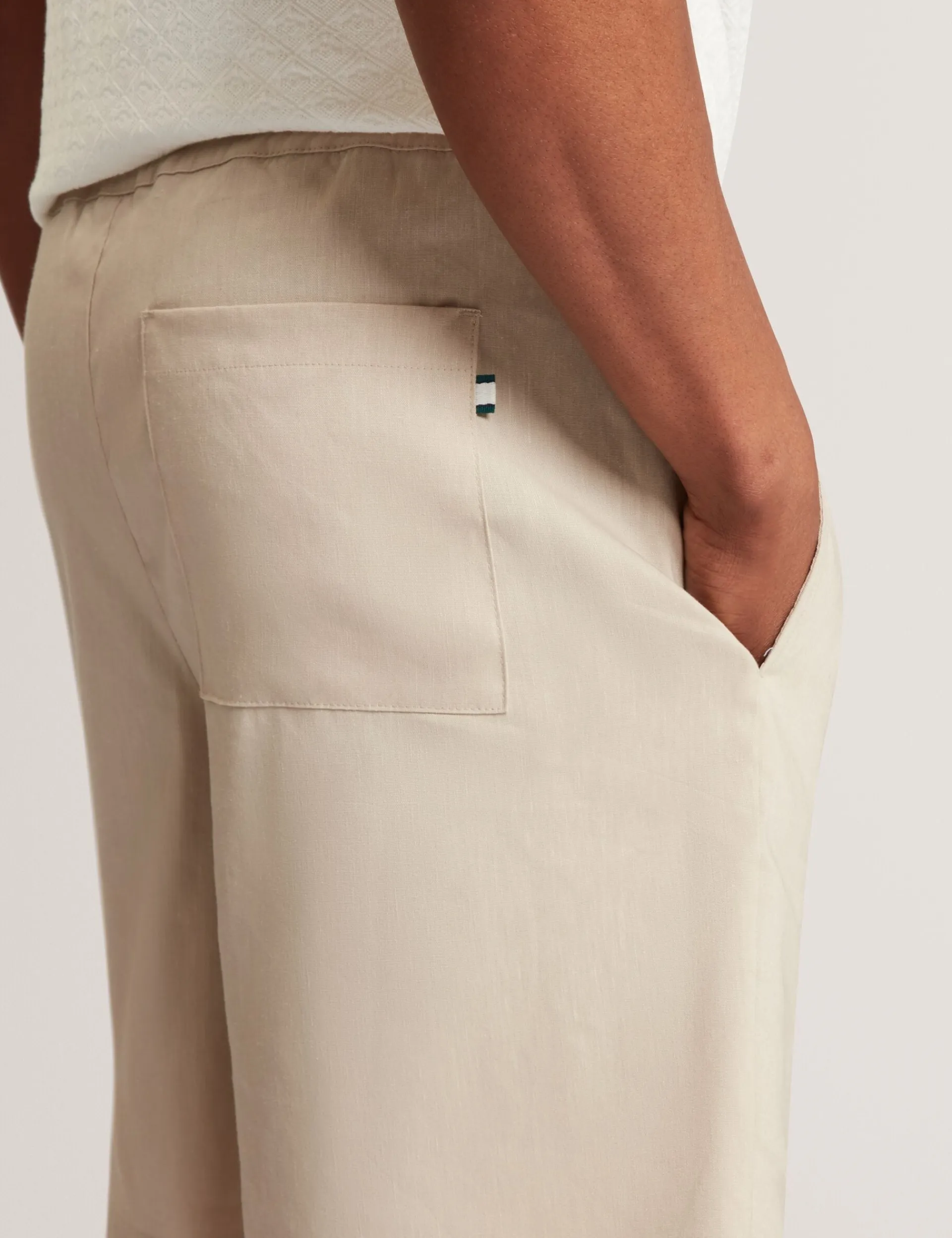 New Lobster Limited Breezy Blues Bearbeiten|Shorts<Lässige Shorts aus Leinenmischgewebe mit elastischem Bund