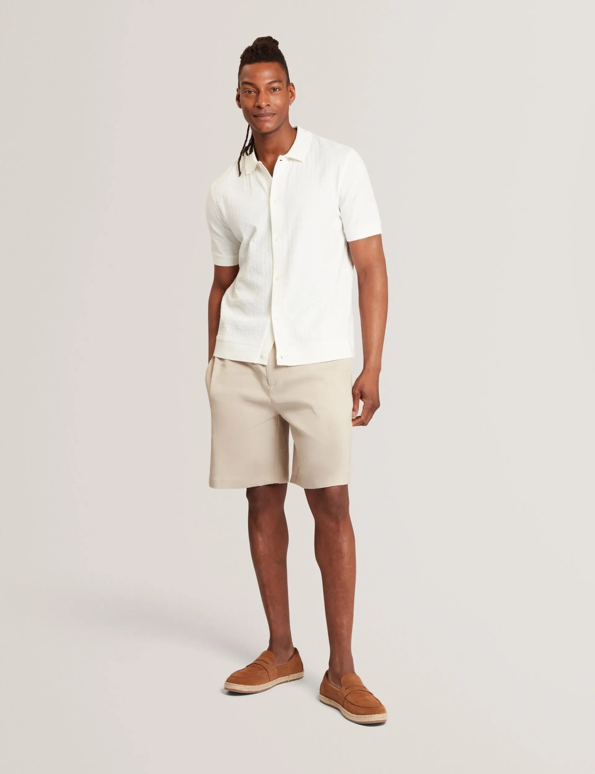 New Lobster Limited Breezy Blues Bearbeiten|Shorts<Lässige Shorts aus Leinenmischgewebe mit elastischem Bund