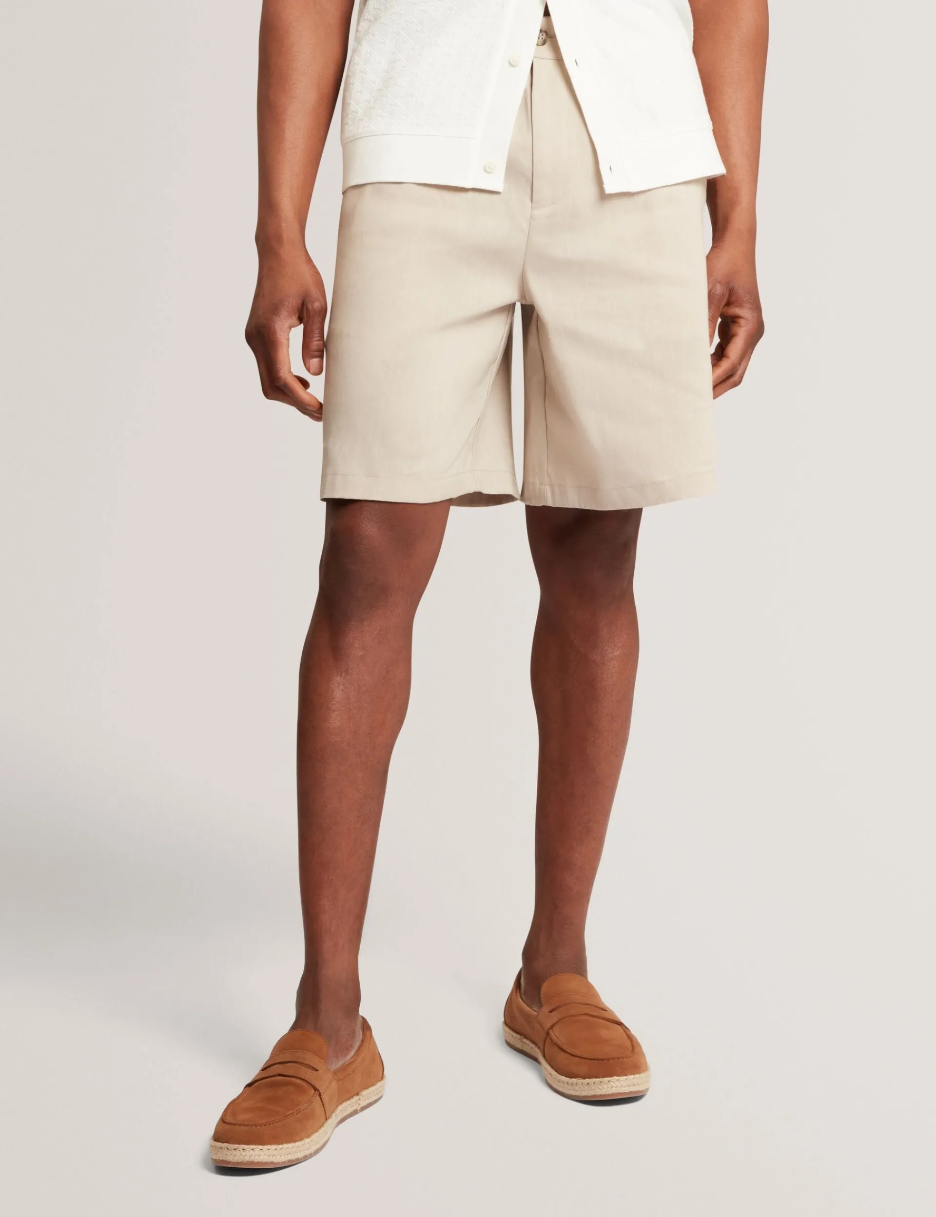 New Lobster Limited Breezy Blues Bearbeiten|Shorts<Lässige Shorts aus Leinenmischgewebe mit elastischem Bund