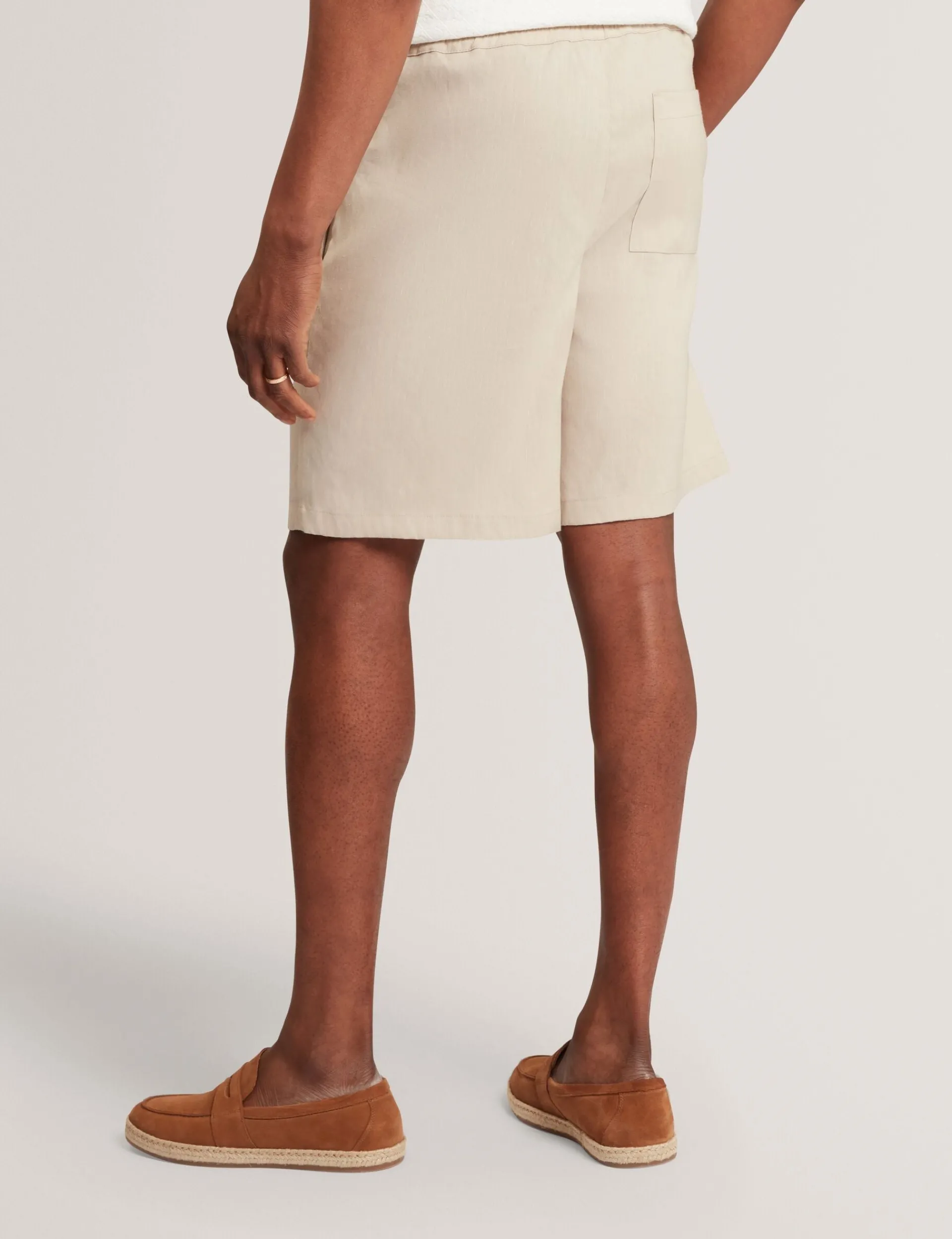 New Lobster Limited Breezy Blues Bearbeiten|Shorts<Lässige Shorts aus Leinenmischgewebe mit elastischem Bund