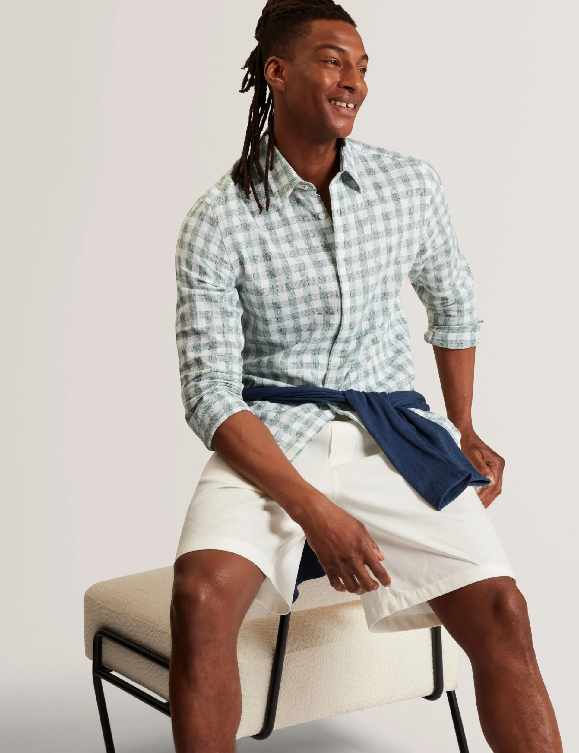 New Lobster Limited Breezy Blues Bearbeiten|Shorts<Lässige Shorts aus Leinenmischgewebe mit elastischem Bund