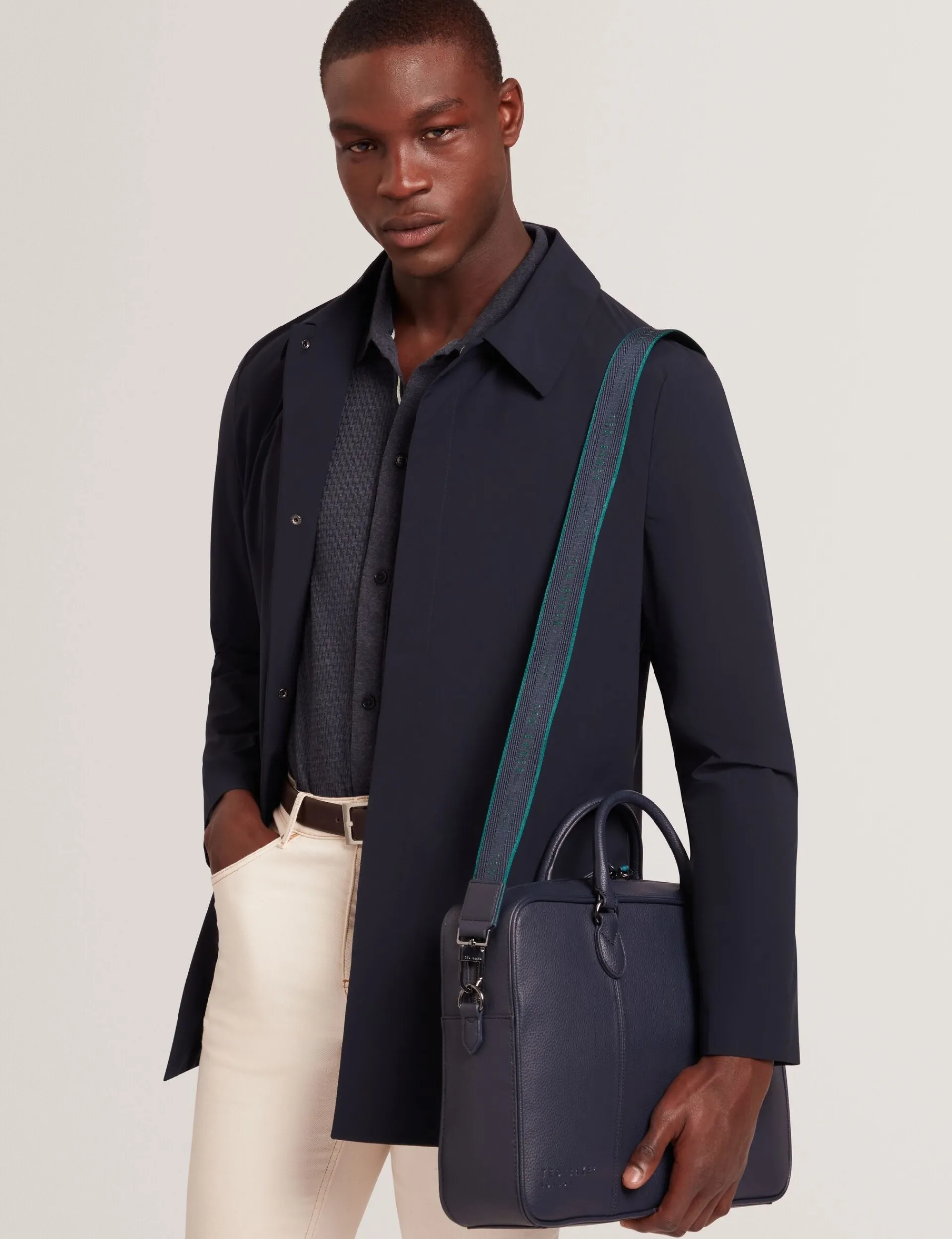 New Lobster Limited Breezy Blues Bearbeiten|Arbeitskleidung<Marken-Laptoptasche aus PU-Leder mit Gurtband