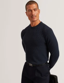 New Lobster Limited Breezy Blues Bearbeiten|Arbeitskleidung<Marken-Pullover mit Rundhalsausschnitt und Struktur
