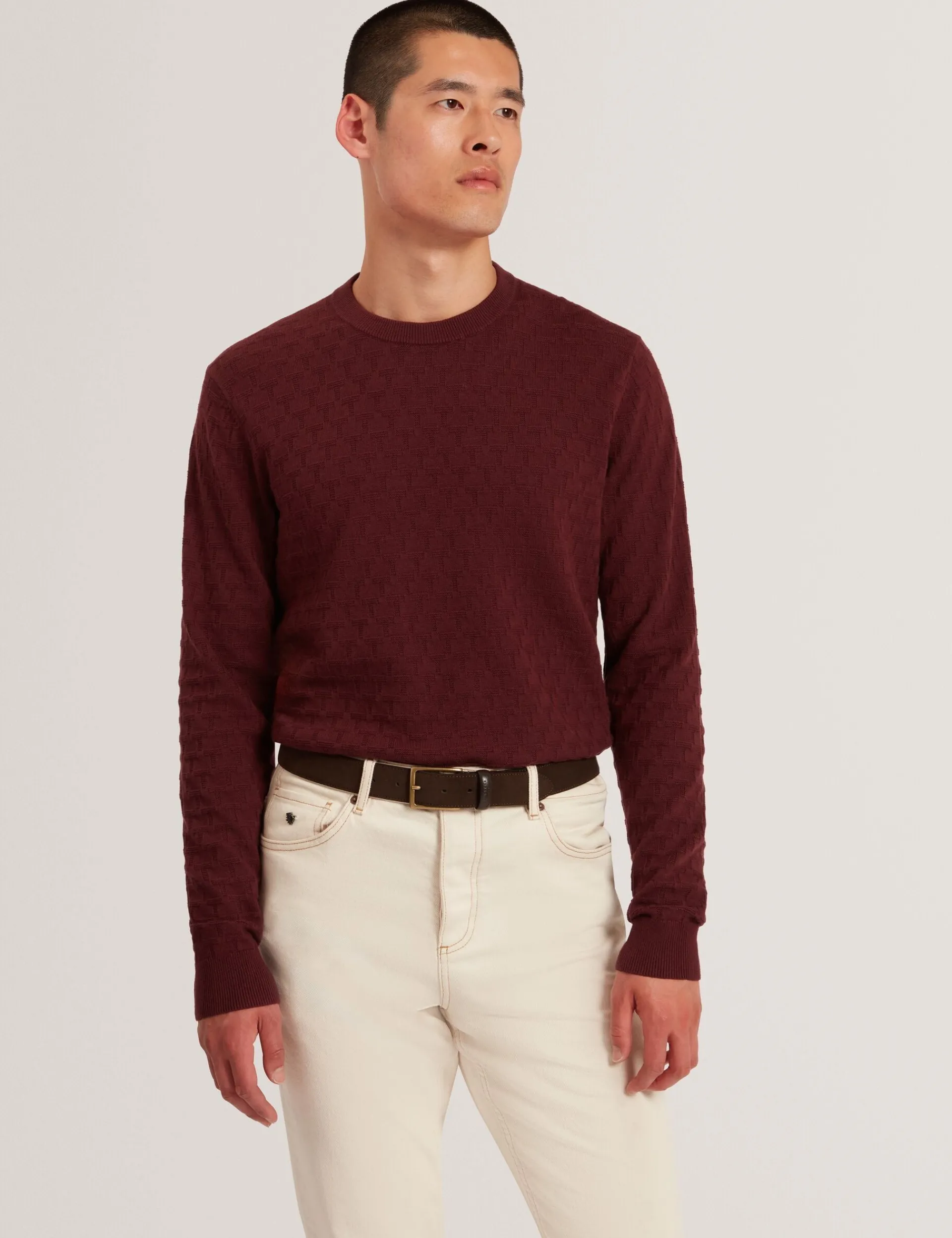 New Lobster Limited Breezy Blues Bearbeiten|Arbeitskleidung<Marken-Pullover mit Rundhalsausschnitt und Struktur