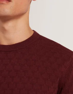 New Lobster Limited Breezy Blues Bearbeiten|Arbeitskleidung<Marken-Pullover mit Rundhalsausschnitt und Struktur
