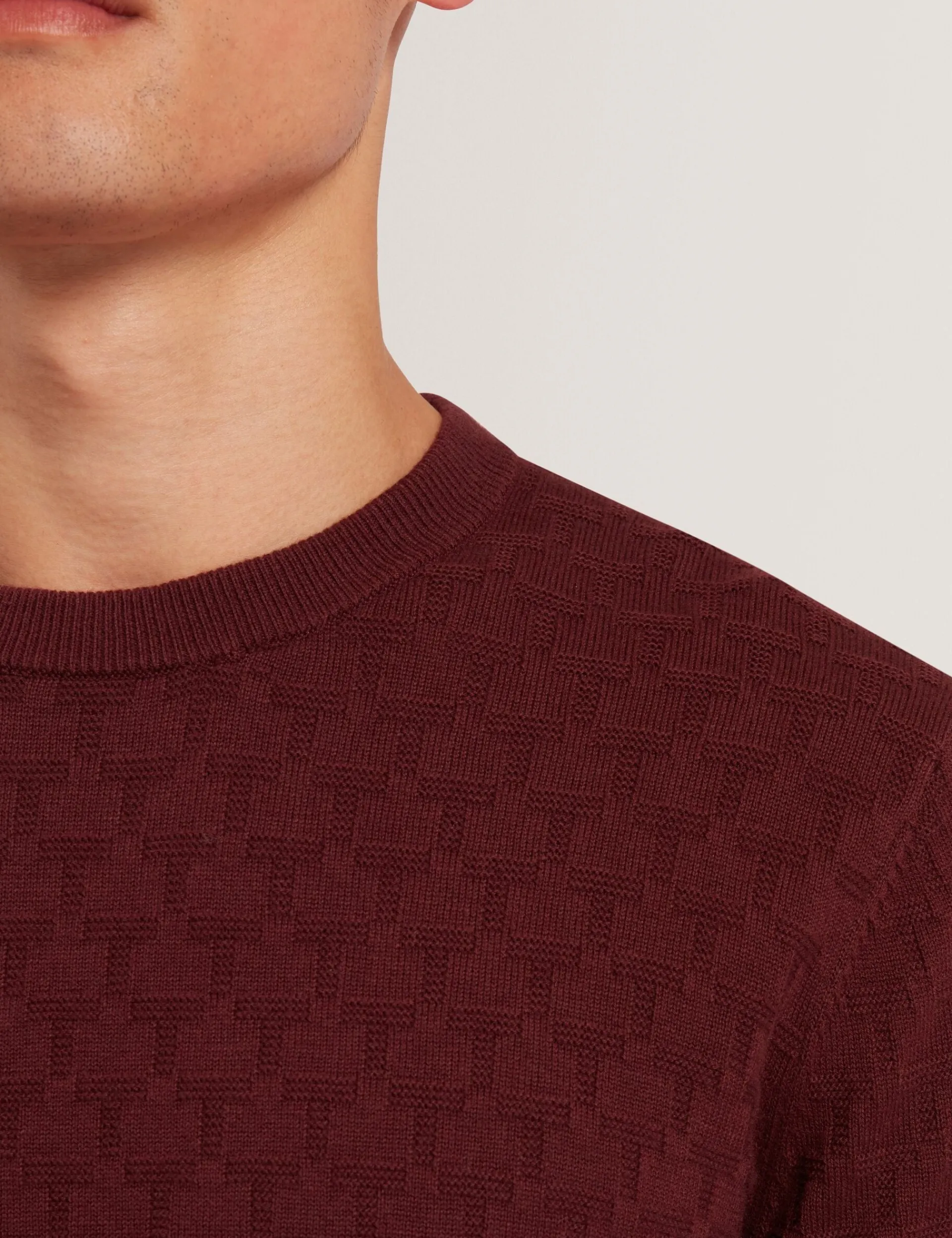 New Lobster Limited Breezy Blues Bearbeiten|Arbeitskleidung<Marken-Pullover mit Rundhalsausschnitt und Struktur