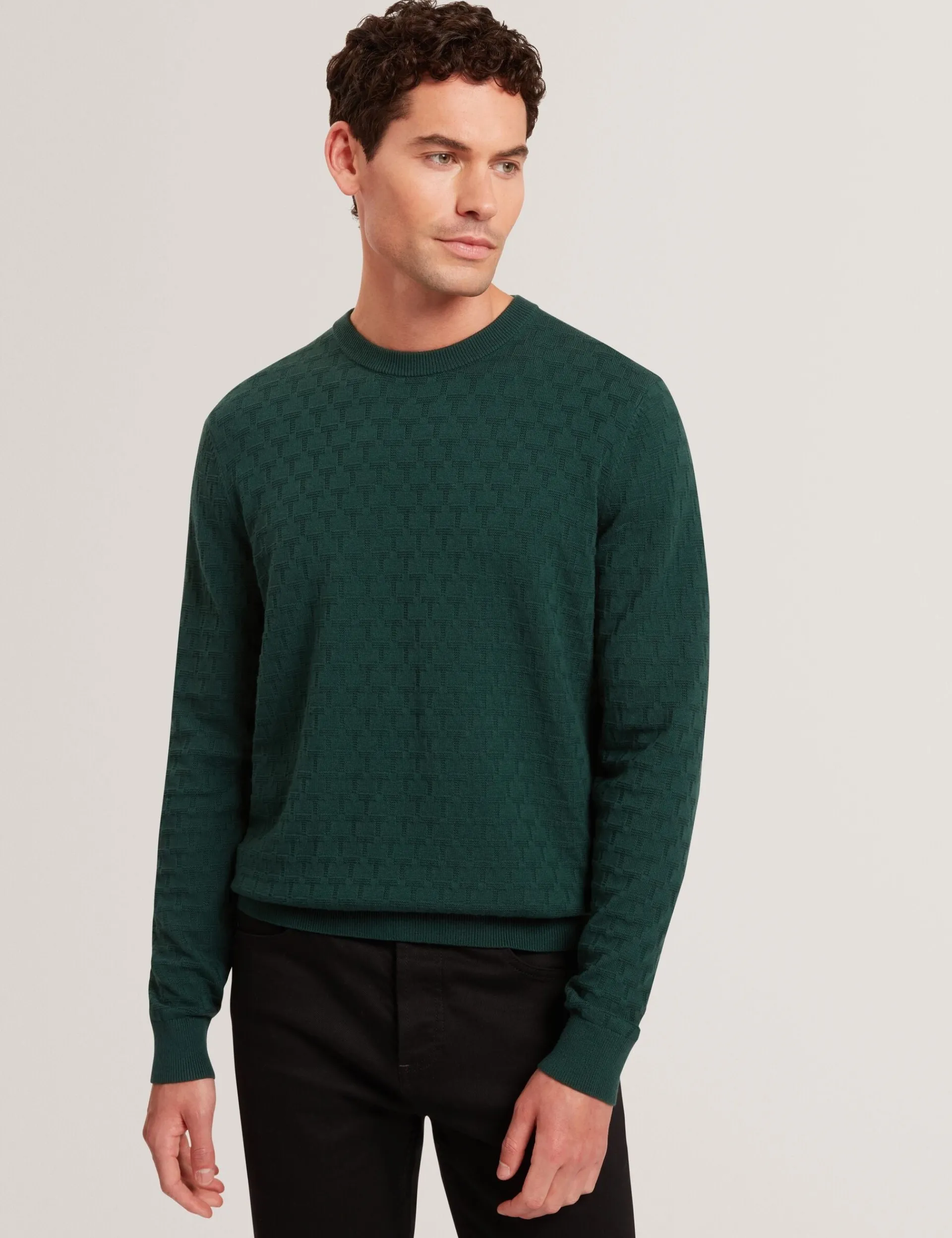 New Lobster Limited Breezy Blues Bearbeiten|Arbeitskleidung<Marken-Pullover mit Rundhalsausschnitt und Struktur