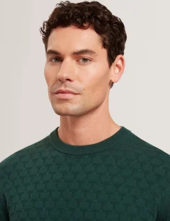 New Lobster Limited Breezy Blues Bearbeiten|Arbeitskleidung<Marken-Pullover mit Rundhalsausschnitt und Struktur