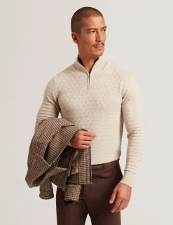 New Lobster Limited Breezy Blues Bearbeiten|Arbeitskleidung<Markenpullover mit strukturierter Oberfläche und Reißverschluss am Kragen