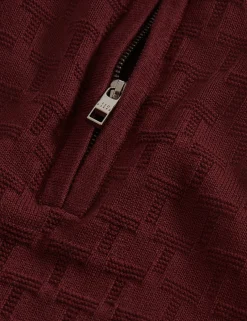 New Lobster Limited Breezy Blues Bearbeiten|Arbeitskleidung<Markenpullover mit strukturierter Oberfläche und Reißverschluss am Kragen