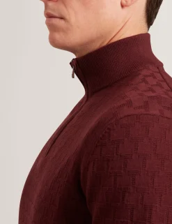 New Lobster Limited Breezy Blues Bearbeiten|Arbeitskleidung<Markenpullover mit strukturierter Oberfläche und Reißverschluss am Kragen