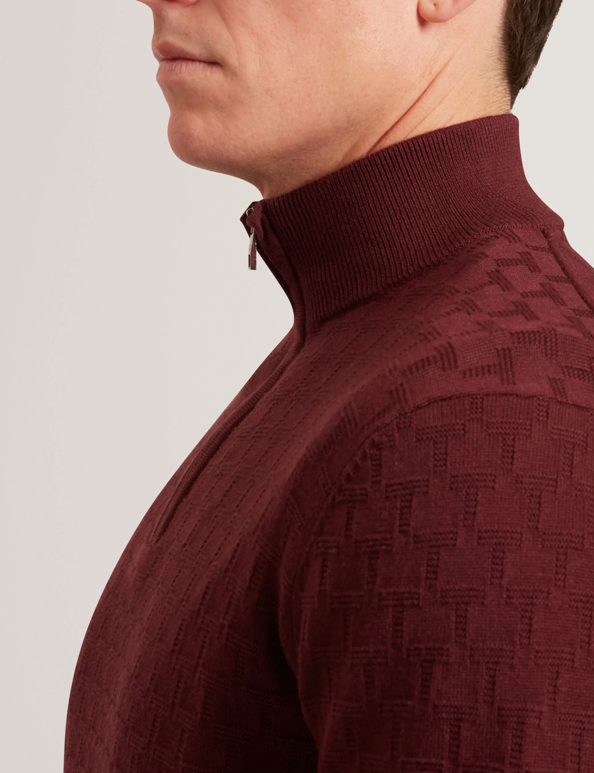 New Lobster Limited Breezy Blues Bearbeiten|Arbeitskleidung<Markenpullover mit strukturierter Oberfläche und Reißverschluss am Kragen