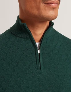 New Lobster Limited Breezy Blues Bearbeiten|Arbeitskleidung<Markenpullover mit strukturierter Oberfläche und Reißverschluss am Kragen