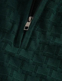 New Lobster Limited Breezy Blues Bearbeiten|Arbeitskleidung<Markenpullover mit strukturierter Oberfläche und Reißverschluss am Kragen