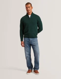 New Lobster Limited Breezy Blues Bearbeiten|Arbeitskleidung<Markenpullover mit strukturierter Oberfläche und Reißverschluss am Kragen