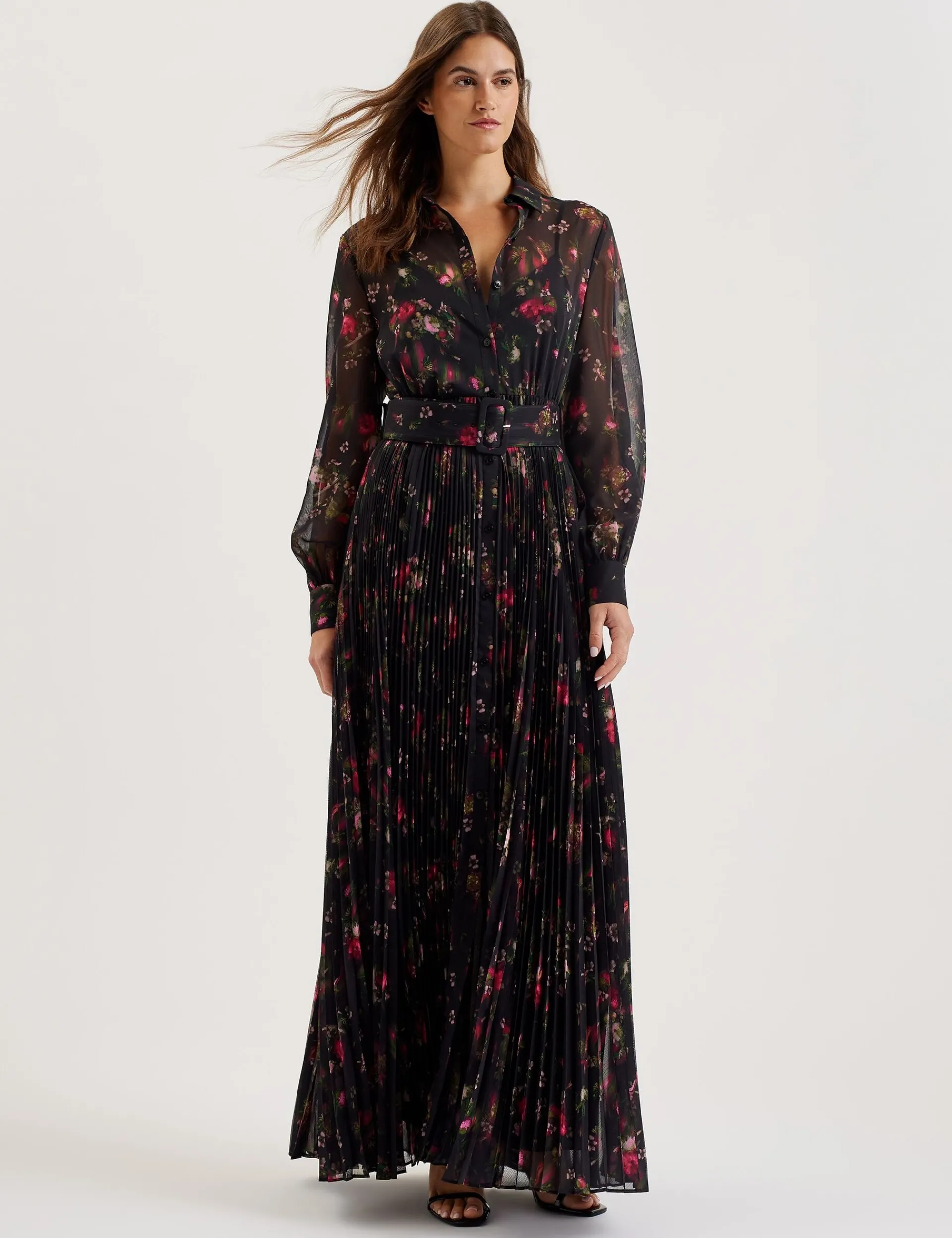 New Lobster Limited Kleider<Maxi-Hemdkleid mit Blumenmuster und Falten