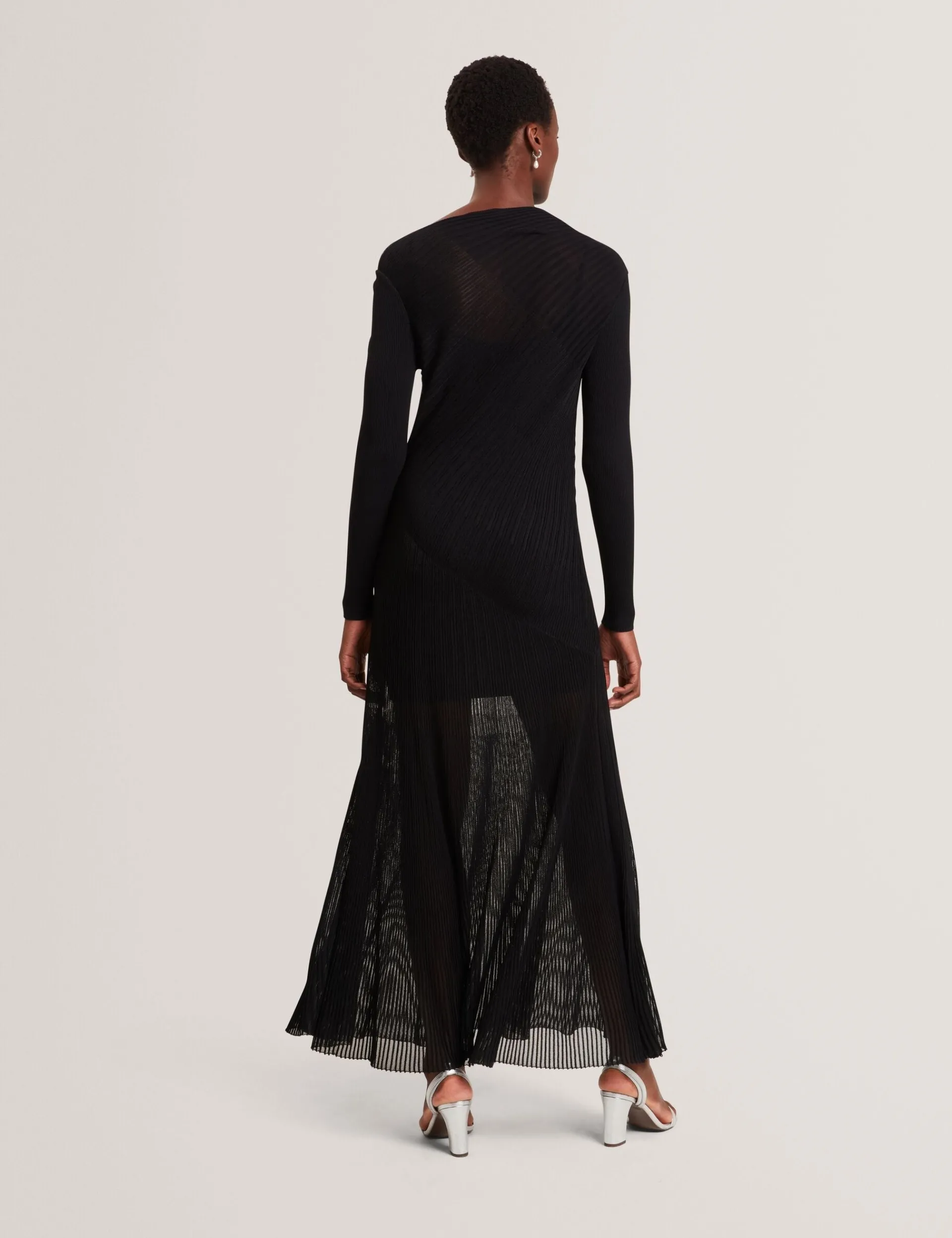 New Lobster Limited Festliche Kleidung|Kleider<Maxikleid aus Strick mit transparenten Details und langen Ärmeln