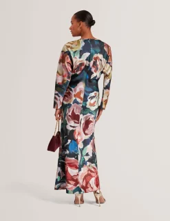 New Lobster Limited Festliche Kleidung|Kleider<Maxikleid mit auffälligem Blumenmuster und Sanduhr-Schnitt