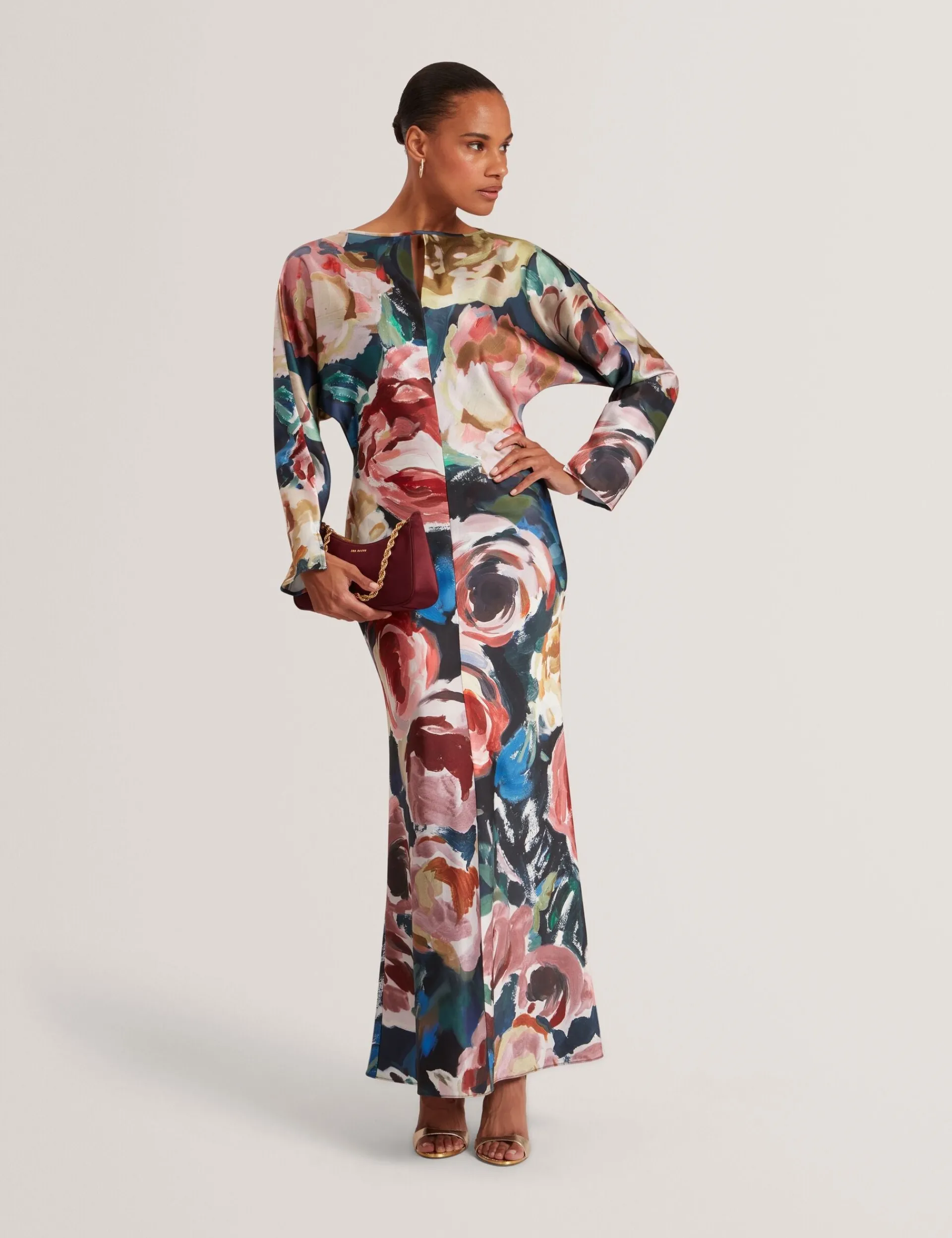 New Lobster Limited Festliche Kleidung|Kleider<Maxikleid mit auffälligem Blumenmuster und Sanduhr-Schnitt