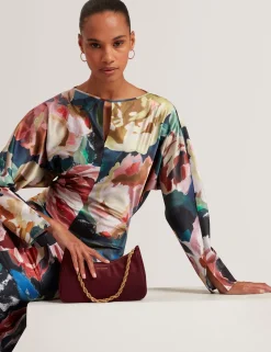 New Lobster Limited Festliche Kleidung|Kleider<Maxikleid mit auffälligem Blumenmuster und Sanduhr-Schnitt
