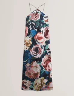 New Lobster Limited Festliche Kleidung|Kleider<Maxikleid mit Rosenmuster und Neckholder