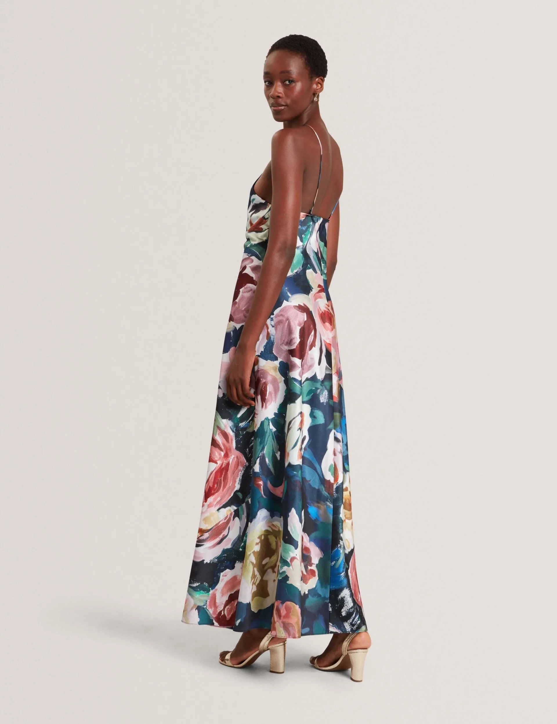 New Lobster Limited Festliche Kleidung|Kleider<Maxikleid mit Rosenmuster und Neckholder