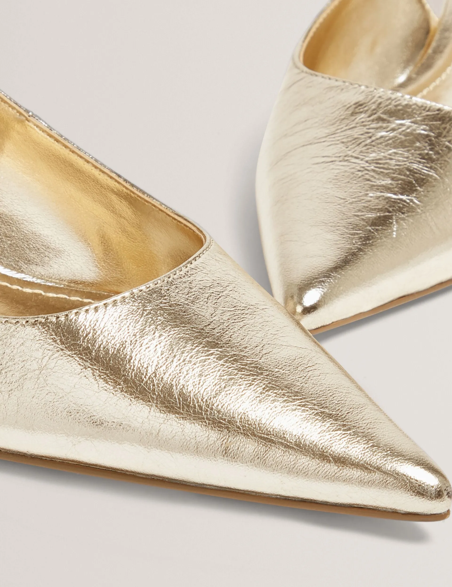 New Lobster Limited Absätze|Golden Hour<Metallic-Leder-Slingback-Schuhe mit Kitten-Heel