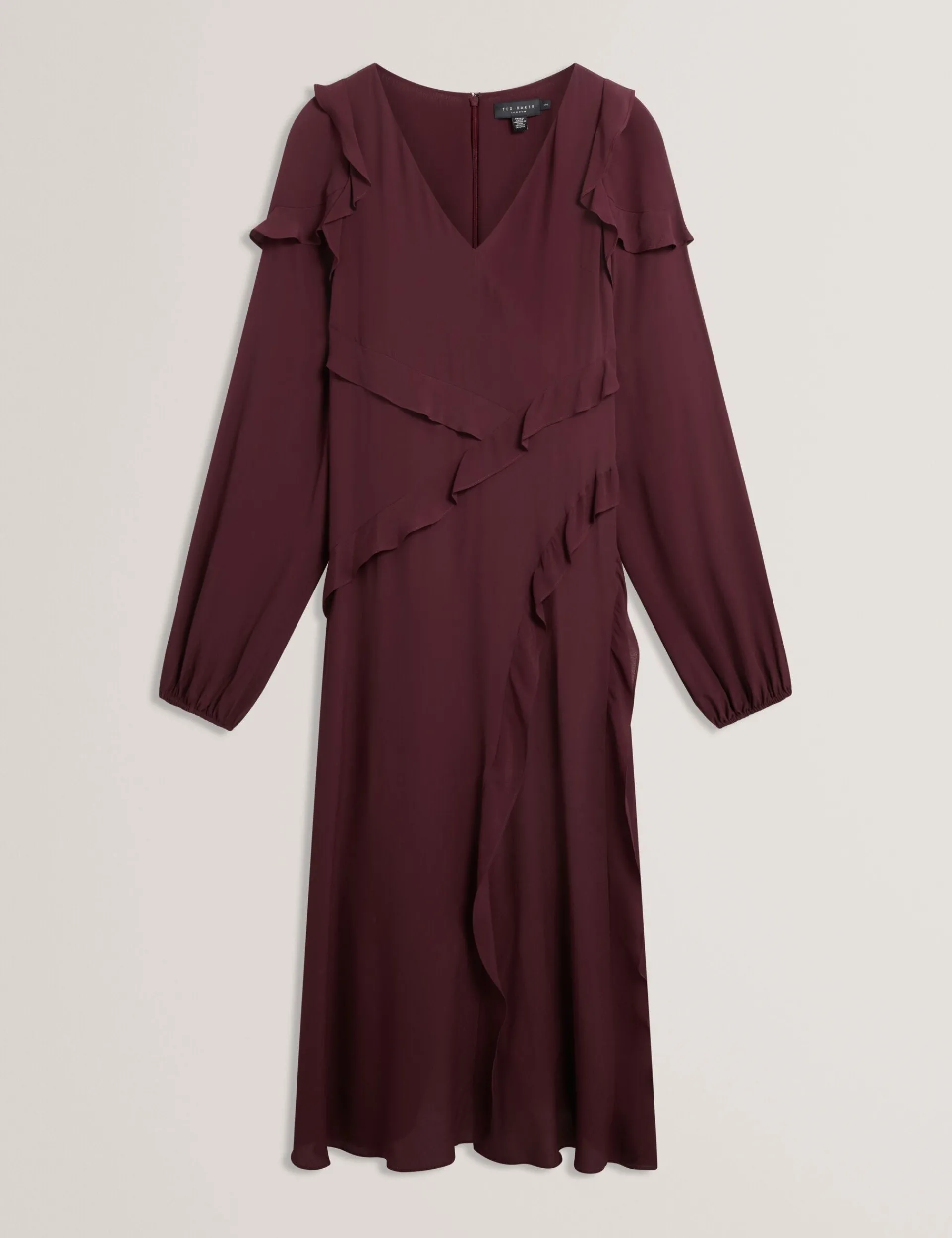 New Lobster Limited Kleider<Midikleid aus Crêpe mit Rüschenbesatz und langen Ärmeln