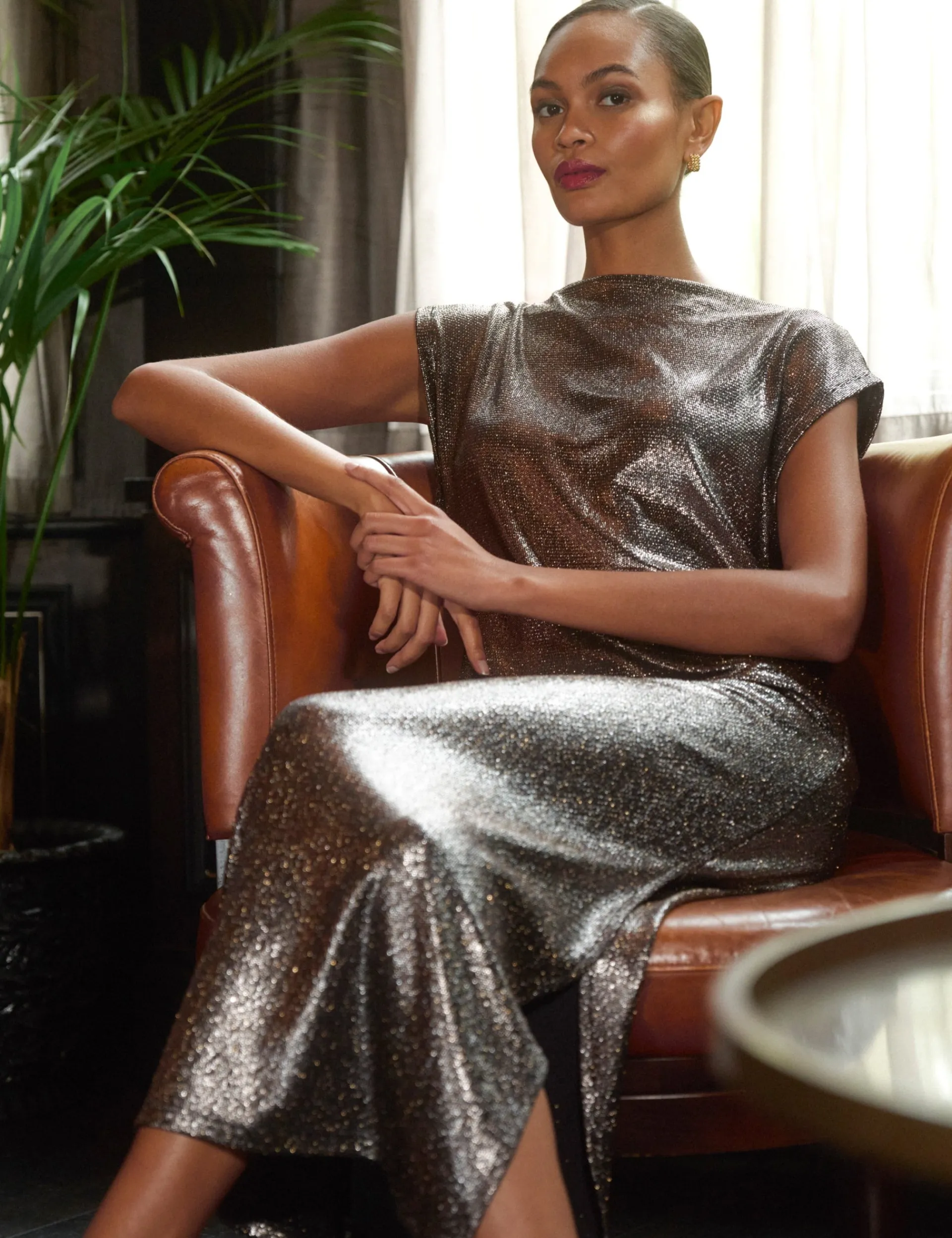New Lobster Limited Kleider<Midi-Kleid aus metallisch schimmerndem Webstoff