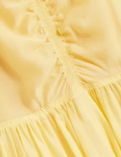 New Lobster Limited Kleider|Golden Hour<Midikleid aus Webstoff mit Puffärmeln und V-Ausschnitt