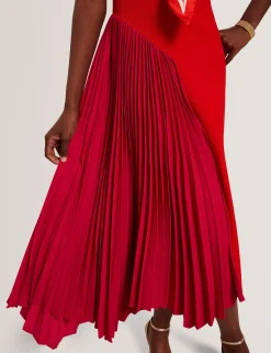 New Lobster Limited Festliche Kleidung|Der Weihnachtsladen<Midikleid mit Farbblock-Falten
