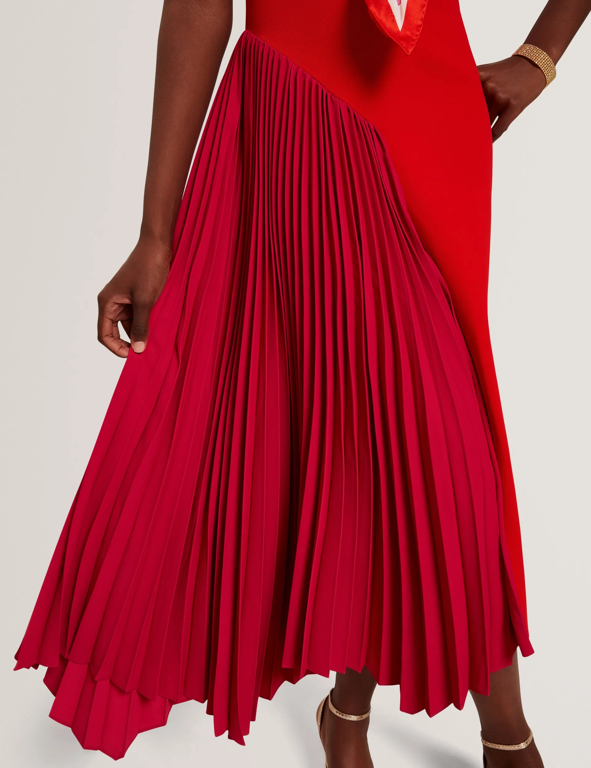 New Lobster Limited Festliche Kleidung|Der Weihnachtsladen<Midikleid mit Farbblock-Falten