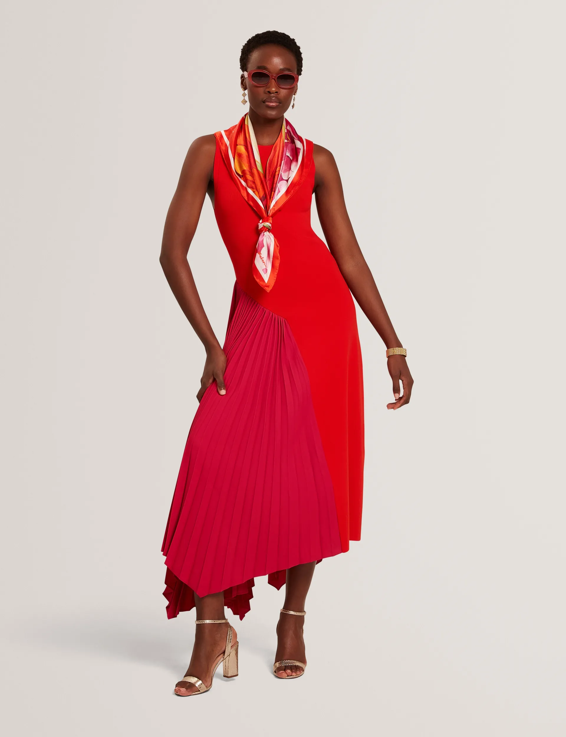 New Lobster Limited Festliche Kleidung|Der Weihnachtsladen<Midikleid mit Farbblock-Falten