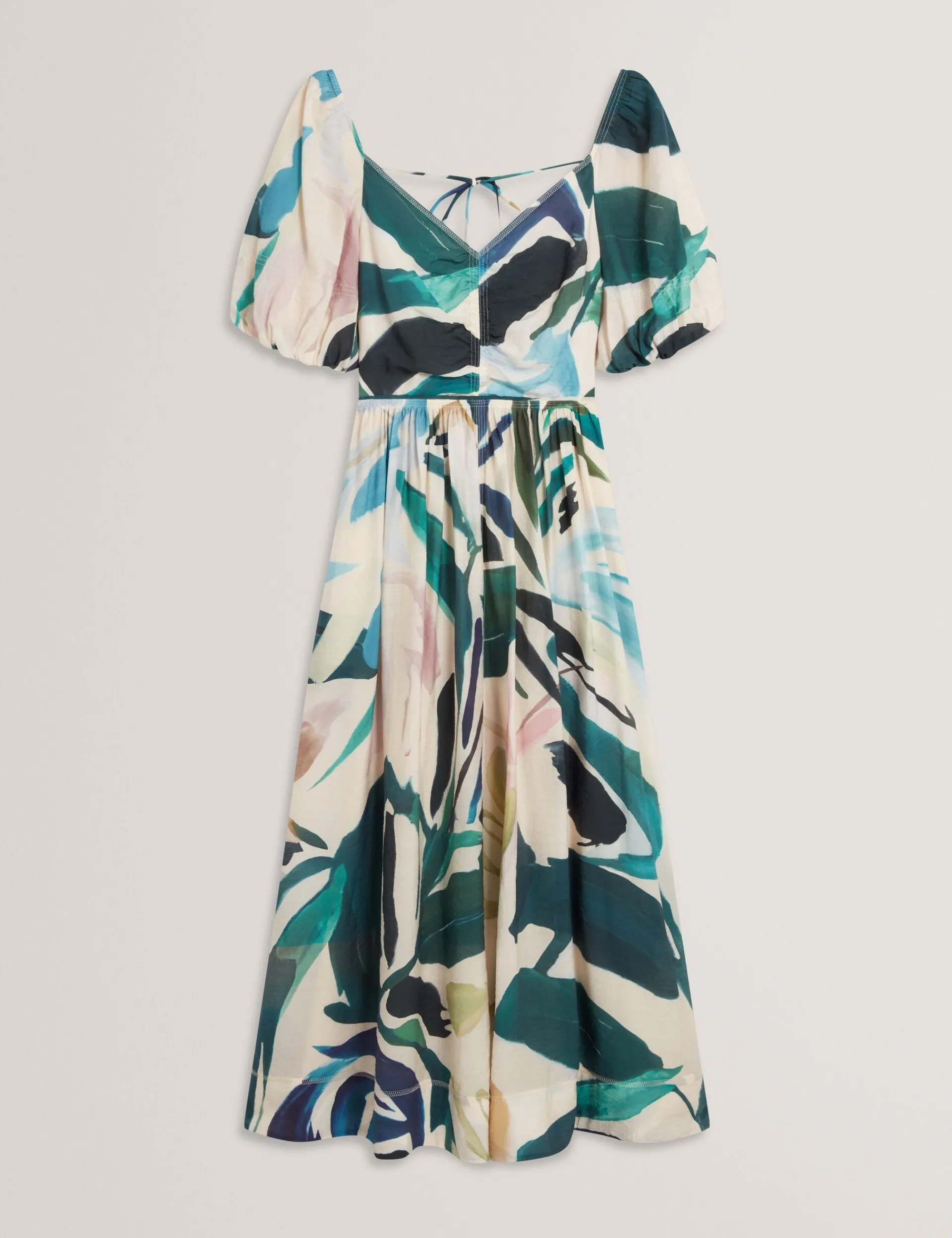 New Lobster Limited Der Weihnachtsladen|Kleider<Midikleid mit Print und Puffärmeln sowie Ziernähten