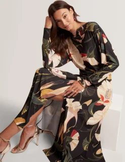 New Lobster Limited Festliche Kleidung|Neue Frühlingsblumen<Midikleid mit Wickeloptik und Blumenmuster