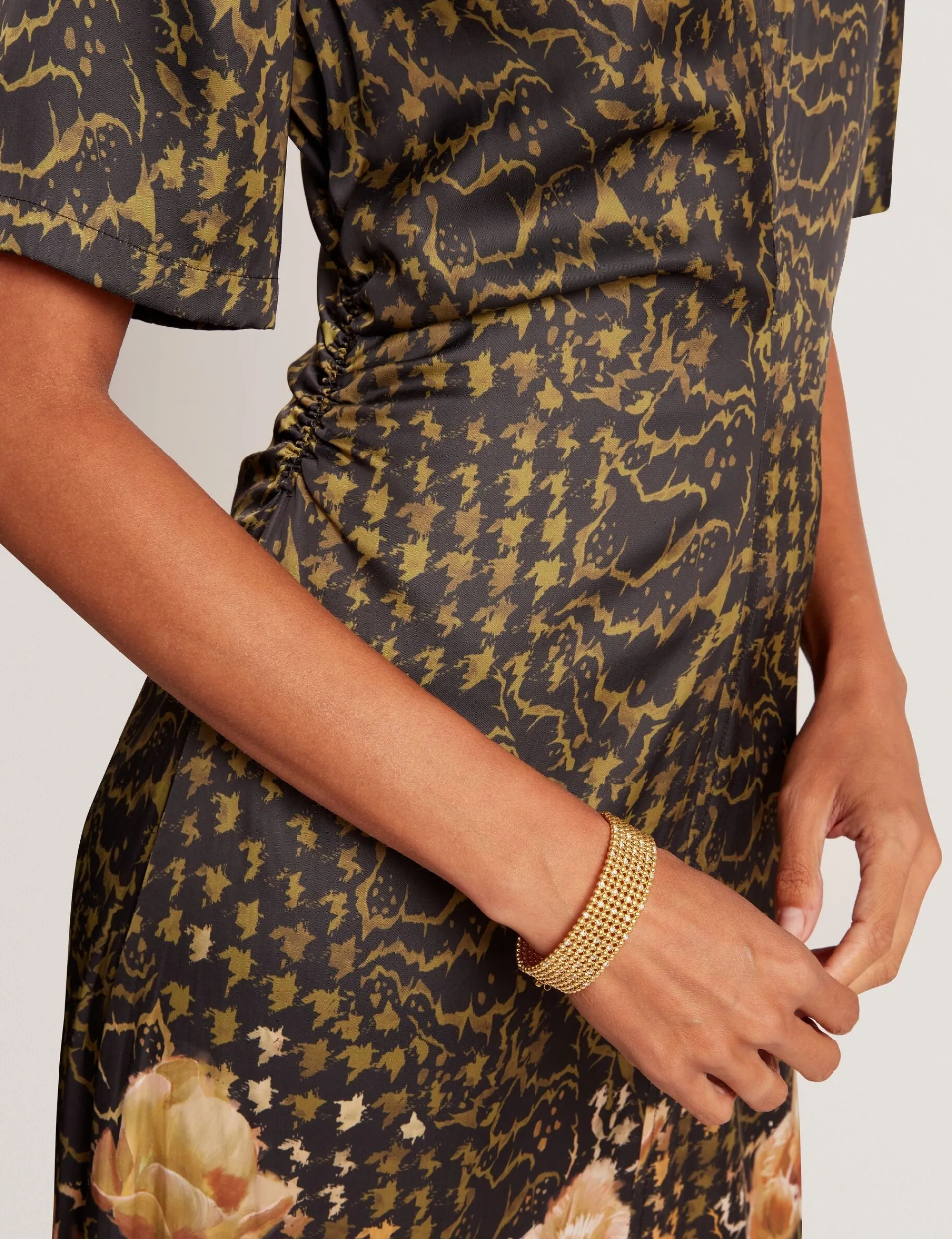 New Lobster Limited Kleider<Midi-Rock mit floralem Karomuster und Raffung an der Taille