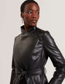 Damen New Lobster Limited Luxusgeschenke Für Damen|Mäntel Und Jacken<Midi-Wickelmantel aus Leder mit Gürtel
