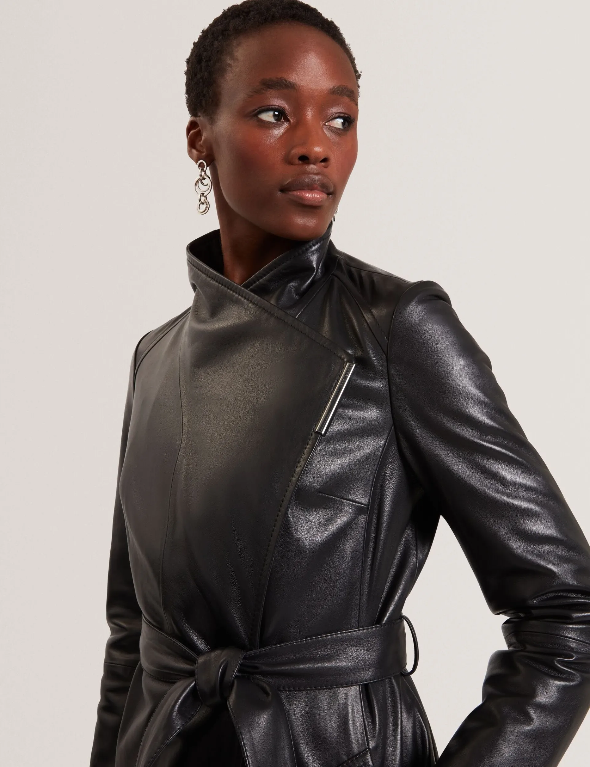 Damen New Lobster Limited Luxusgeschenke Für Damen|Mäntel Und Jacken<Midi-Wickelmantel aus Leder mit Gürtel
