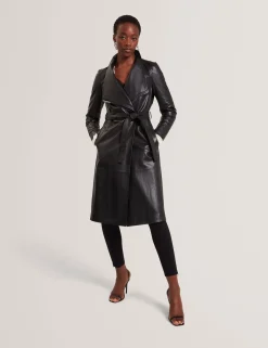 Damen New Lobster Limited Luxusgeschenke Für Damen|Mäntel Und Jacken<Midi-Wickelmantel aus Leder mit Gürtel