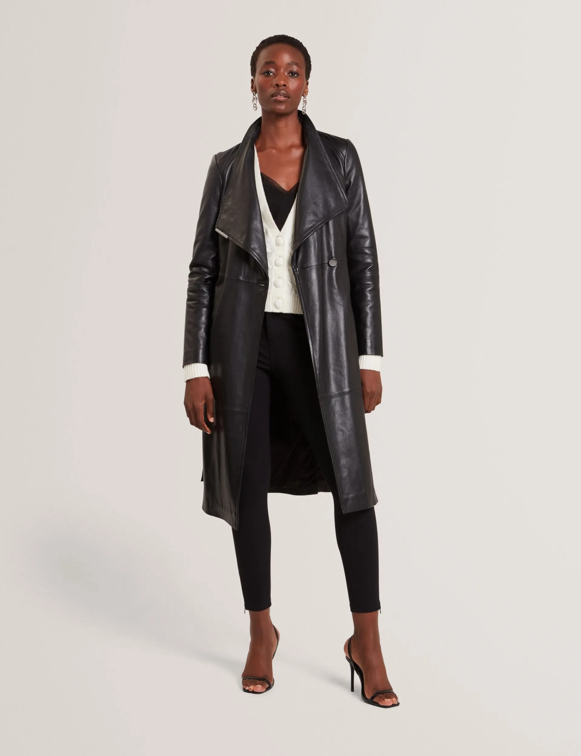 Damen New Lobster Limited Luxusgeschenke Für Damen|Mäntel Und Jacken<Midi-Wickelmantel aus Leder mit Gürtel