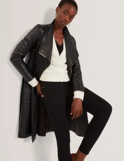 Damen New Lobster Limited Luxusgeschenke Für Damen|Mäntel Und Jacken<Midi-Wickelmantel aus Leder mit Gürtel