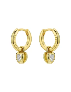 Damen Licensee Simon Harrison Die Hochzeitsredaktion|Golden Hour<Mini Crystal Heart Huggie Ohrringe