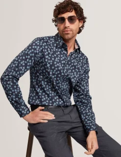New Lobster Limited Breezy Blues Bearbeiten|Shirts<Mini Floral Stretch Cotton Regular Shirt