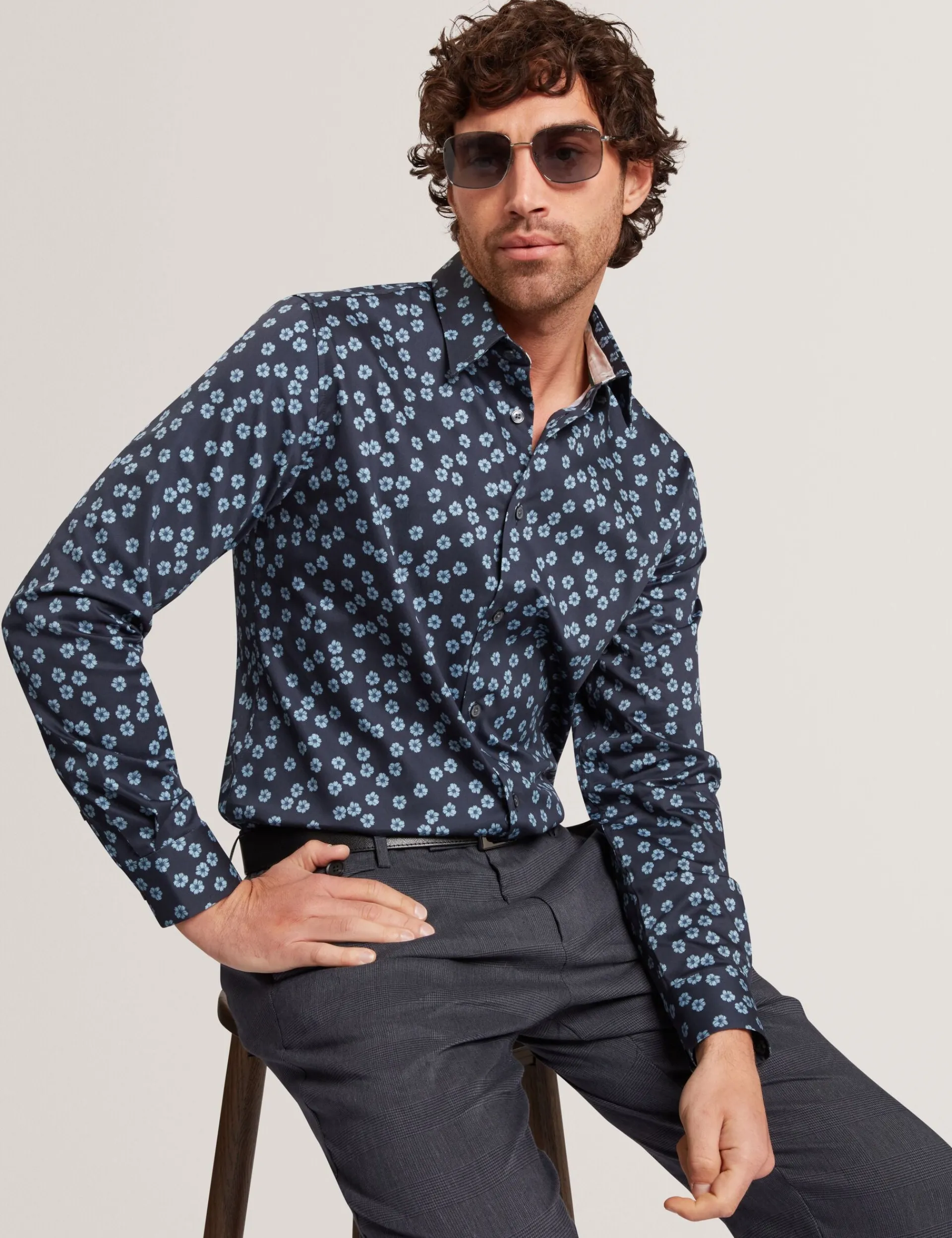New Lobster Limited Breezy Blues Bearbeiten|Shirts<Mini Floral Stretch Cotton Regular Shirt