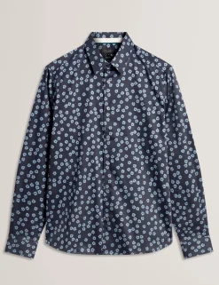 New Lobster Limited Breezy Blues Bearbeiten|Shirts<Mini Floral Stretch Cotton Regular Shirt